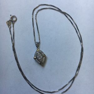 14 karat  silver chain, silver plated necklace.